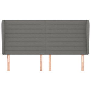 Kopfteil mit Ohren Dunkelgrau 163x23x118/128 cm Stoff