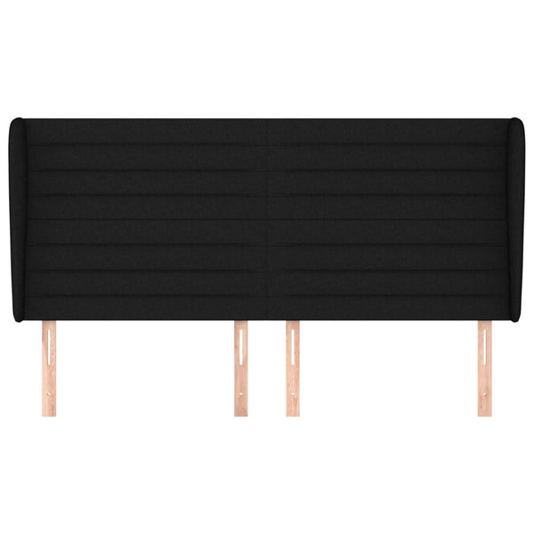 vidaXL Tête de lit à oreilles Noir 163x23x118/128 cm Tissu