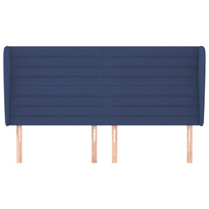 Kopfteil mit Ohren Blau 163x23x118/128 cm Stoff