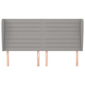 Kopfteil mit Ohren Hellgrau 183x23x118/128 cm Stoff
