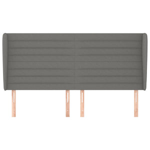 Kopfteil mit Ohren Dunkelgrau 183x23x118/128 cm Stoff
