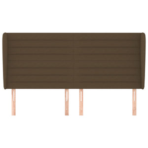 Kopfteil mit Ohren Dunkelbraun 183x23x118/128 cm Stoff