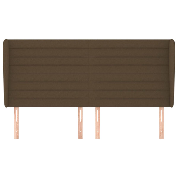 Kopfteil mit Ohren Dunkelbraun 183x23x118/128 cm Stoff