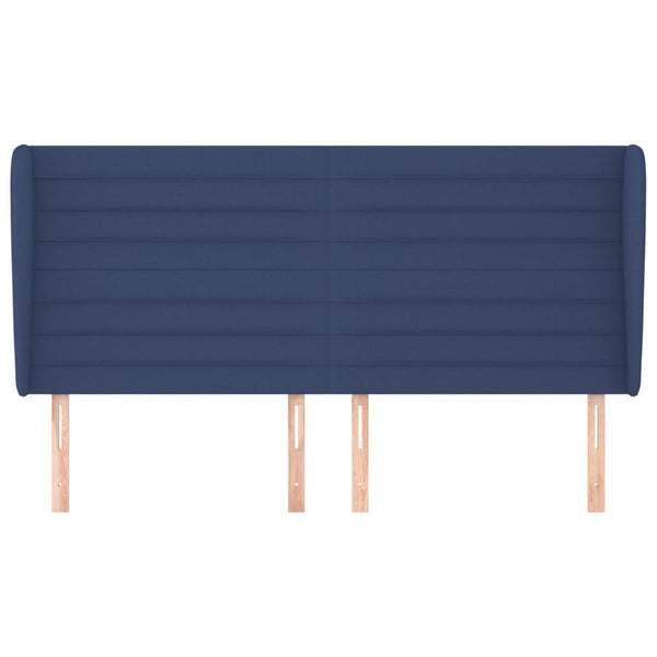 Kopfteil mit Ohren Blau 183x23x118/128 cm Stoff