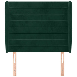 vidaXL Tête de lit avec oreilles Vert foncé 83x23x118/128 cm Velours