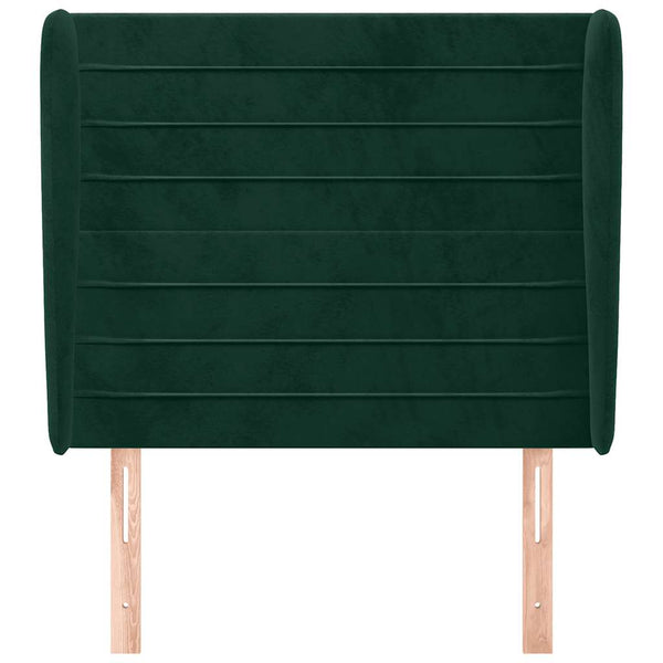 vidaXL Tête de lit avec oreilles Vert foncé 83x23x118/128 cm Velours