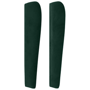 vidaXL Tête de lit avec oreilles Vert foncé 83x23x118/128 cm Velours