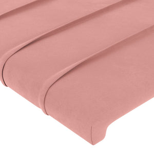 Kopfteil mit Ohren Rosa 103x23x118/128 cm Samt