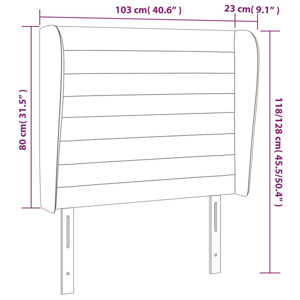 Kopfteil mit Ohren Rosa 103x23x118/128 cm Samt
