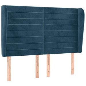 Kopfteil mit Ohren Dunkelblau 147x23x118/128 cm Samt
