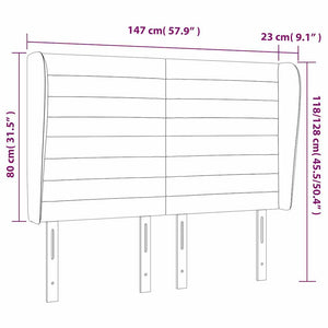 Kopfteil mit Ohren Dunkelblau 147x23x118/128 cm Samt