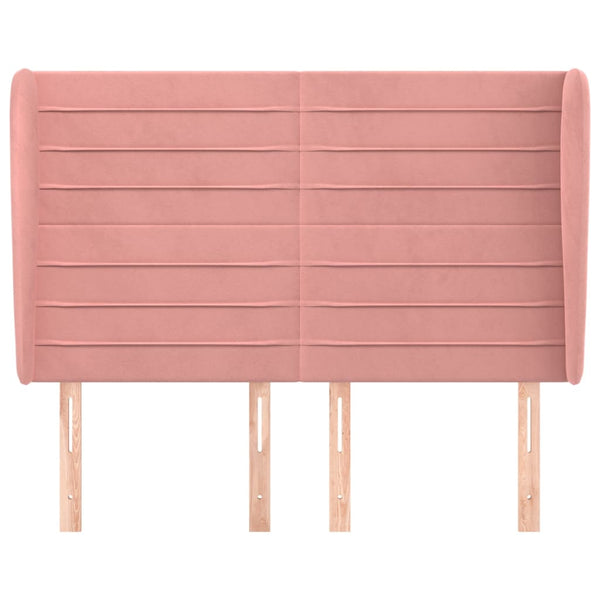 Kopfteil mit Ohren Rosa 147x23x118/128 cm Samt