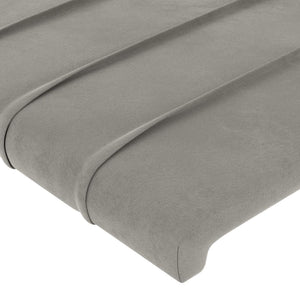 vidaXL Tête de lit à oreilles Gris clair 163x23x118/128 cm Velours