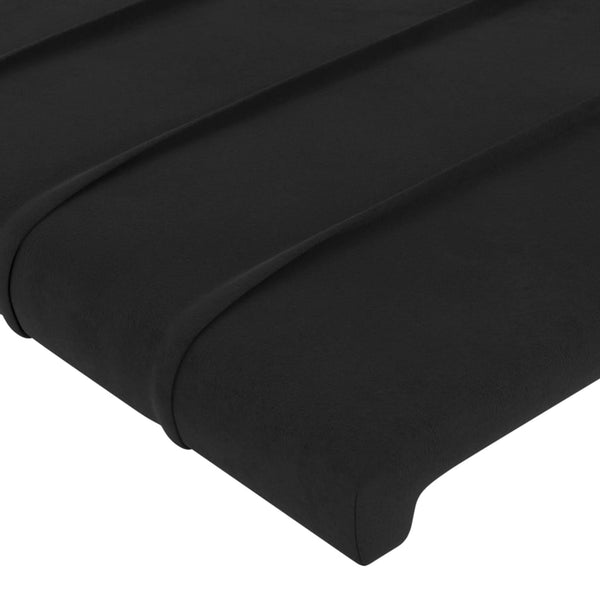 vidaXL Tête de lit avec oreilles Noir 163x23x118/128 cm Velours