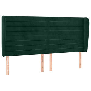 Kopfteil mit Ohren Dunkelgrün 163x23x118/128 cm Samt