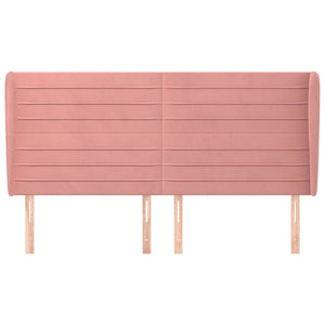 Kopfteil mit Ohren Rosa 163x23x118/128 cm Samt