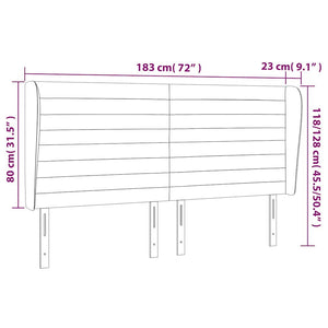 Kopfteil mit Ohren Dunkelblau 183x23x118/128 cm Samt