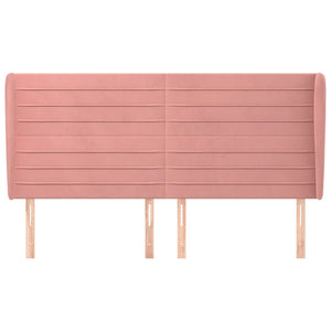 Kopfteil mit Ohren Rosa 183x23x118/128 cm Samt