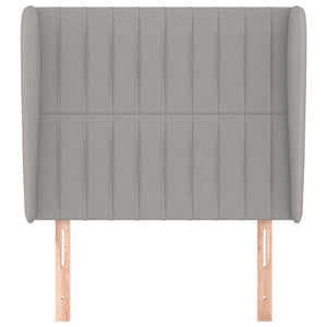 Kopfteil mit Ohren Hellgrau 83x23x118/128 cm Stoff