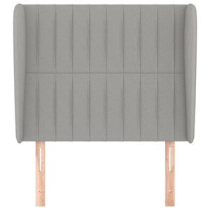 Kopfteil mit Ohren Hellgrau 93x23x118/128 cm Stoff