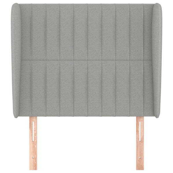 Kopfteil mit Ohren Hellgrau 93x23x118/128 cm Stoff