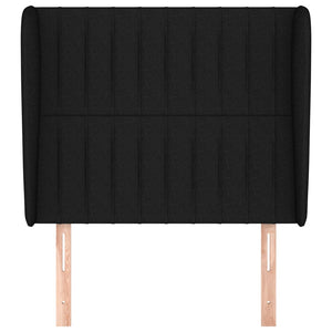 Kopfteil mit Ohren Schwarz 93x23x118/128 cm Stoff