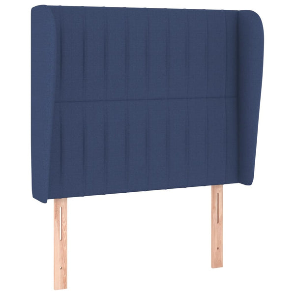 vidaXL Tête de lit à oreilles Bleu 93x23x118/128 cm Tissu