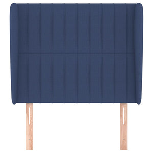 vidaXL Tête de lit à oreilles Bleu 93x23x118/128 cm Tissu