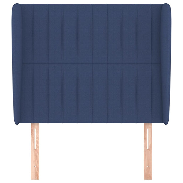 vidaXL Tête de lit à oreilles Bleu 93x23x118/128 cm Tissu