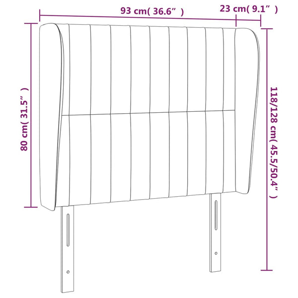 vidaXL Tête de lit à oreilles Bleu 93x23x118/128 cm Tissu