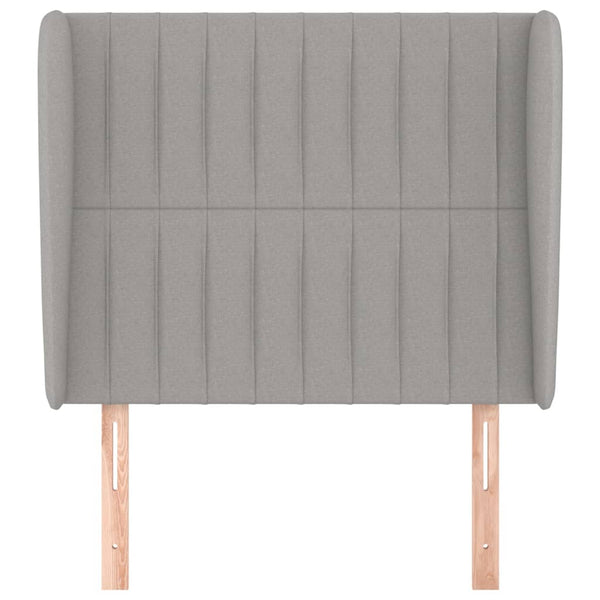 Kopfteil mit Ohren Hellgrau 103x23x118/128 cm Stoff