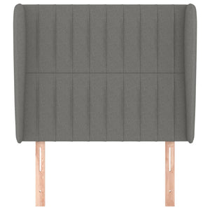 Kopfteil mit Ohren Dunkelgrau 103x23x118/128 cm Stoff