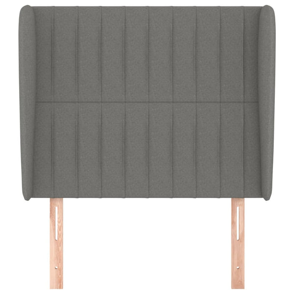 Kopfteil mit Ohren Dunkelgrau 103x23x118/128 cm Stoff