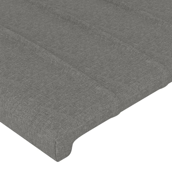 vidaXL Tête de lit à oreilles Gris foncé 163x23x118/128 cm Tissu