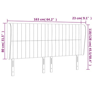 vidaXL Tête de lit à oreilles Gris foncé 163x23x118/128 cm Tissu