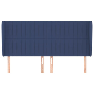 Kopfteil mit Ohren Blau 183x23x118/128 cm Stoff