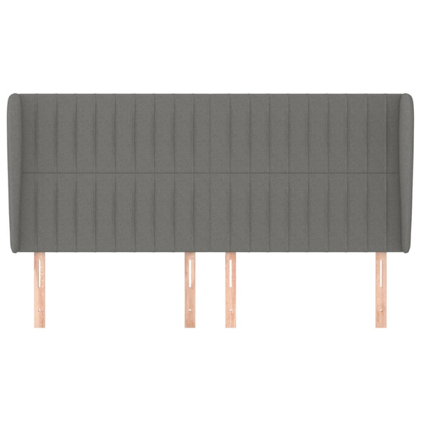 vidaXL Tête de lit à oreilles Gris foncé 203x23x118/128 cm Tissu