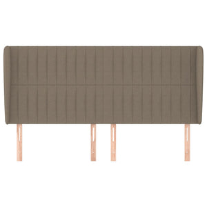 Kopfteil mit Ohren Taupe 203x23x118/128 cm Stoff