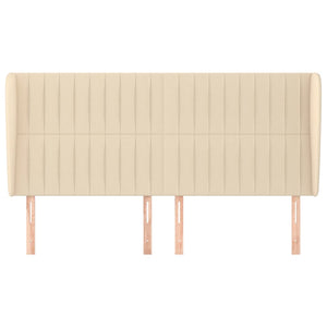 vidaXL Tête de lit à oreilles Crème 203x23x118/128 cm Tissu