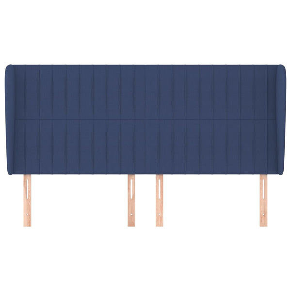 Kopfteil mit Ohren Blau 203x23x118/128 cm Stoff