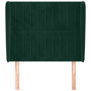 Kopfteil mit Ohren Dunkelgrün 83x23x118/128 cm Samt