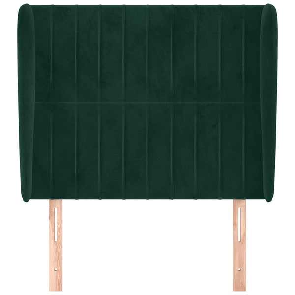 Kopfteil mit Ohren Dunkelgrün 83x23x118/128 cm Samt