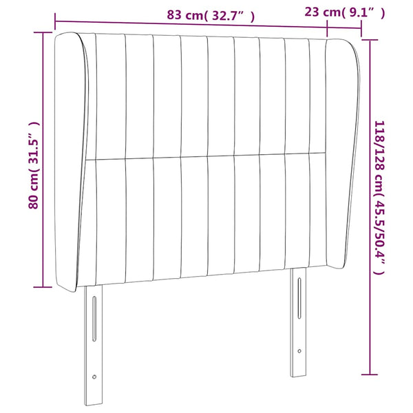 Kopfteil mit Ohren Dunkelgrün 83x23x118/128 cm Samt