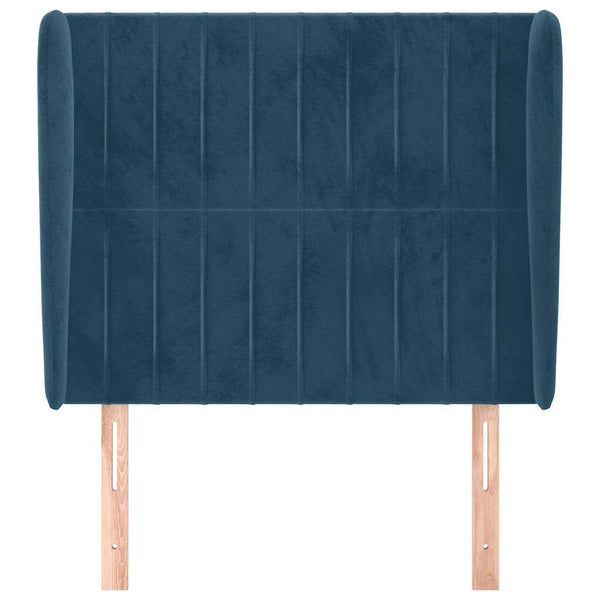 Kopfteil mit Ohren Dunkelblau 83x23x118/128 cm Samt