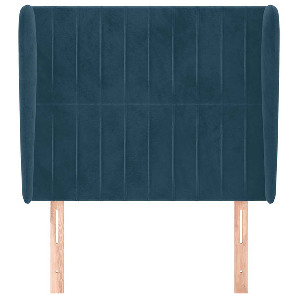 vidaXL Tête de lit à oreilles bleu foncé 93x23x118/128 cm Velours