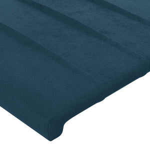 vidaXL Tête de lit à oreilles bleu foncé 103x23x118/128 cm velours