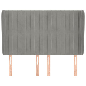 vidaXL Tête de lit à oreilles Gris clair 147x23x118/128 cm Velours