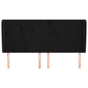 vidaXL Tête de lit avec oreilles Noir 163x23x118/128 cm Velours