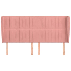 vidaXL Tête de lit à oreilles Rose 163x23x118/128 cm Velours