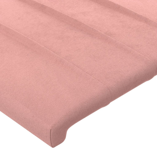 vidaXL Tête de lit à oreilles Rose 163x23x118/128 cm Velours